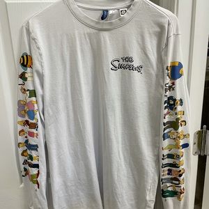 H&M long t-shirt, the Simpsons, white printed, used a few times, size XS